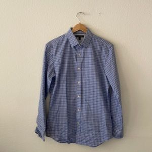 Banana Republic blue and white plaid dress shirt